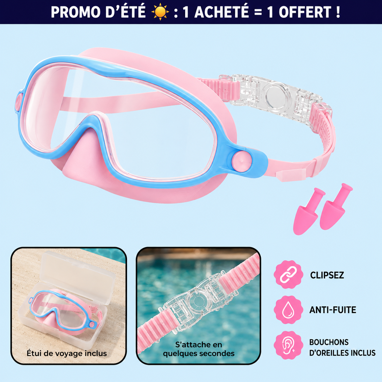 Lunettes de natation à clipser PureVita™