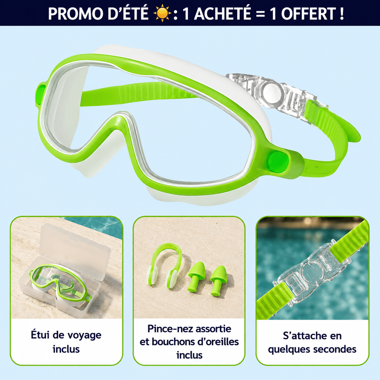 Lunettes de natation à clipser PureVita™