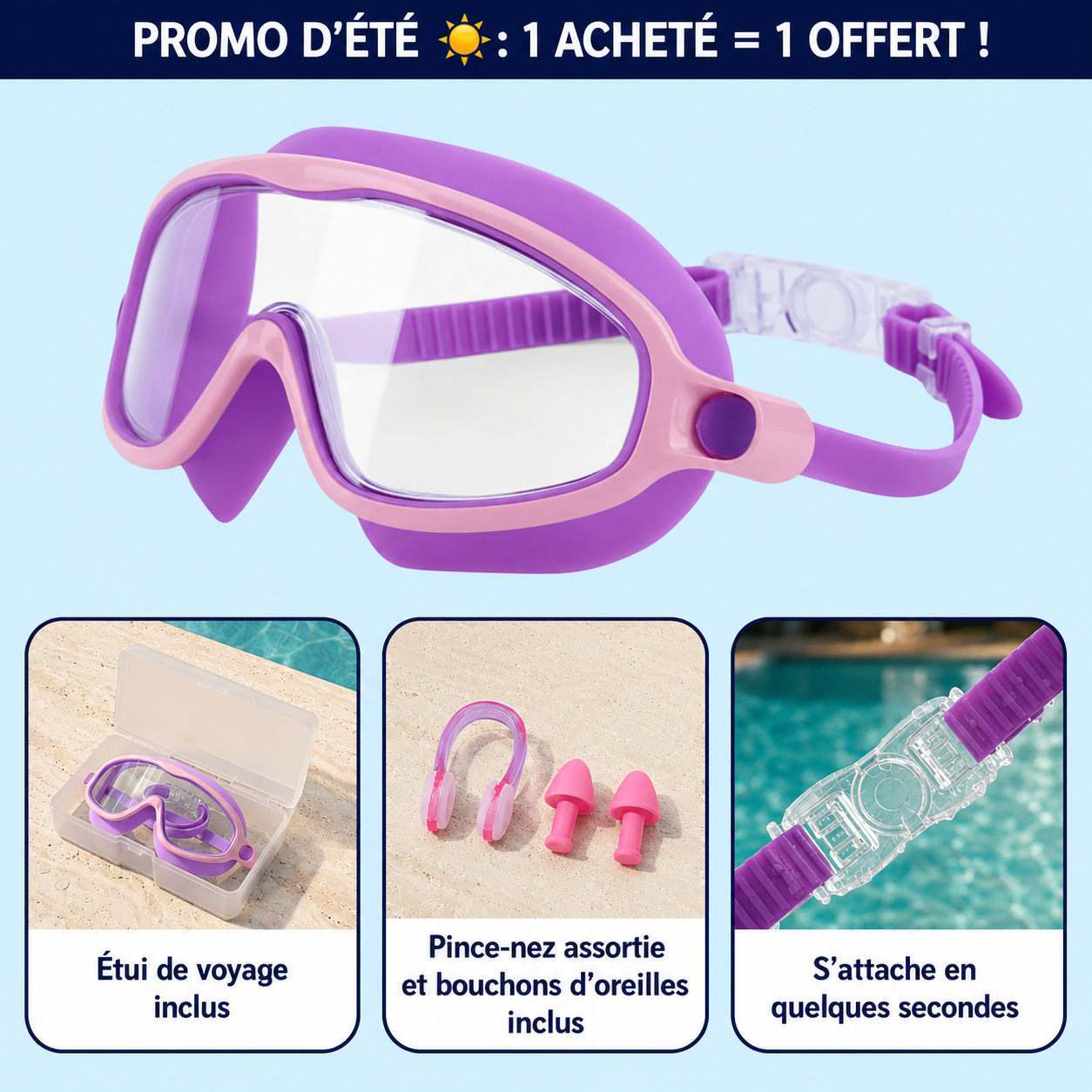 Lunettes de natation à clipser PureVita™