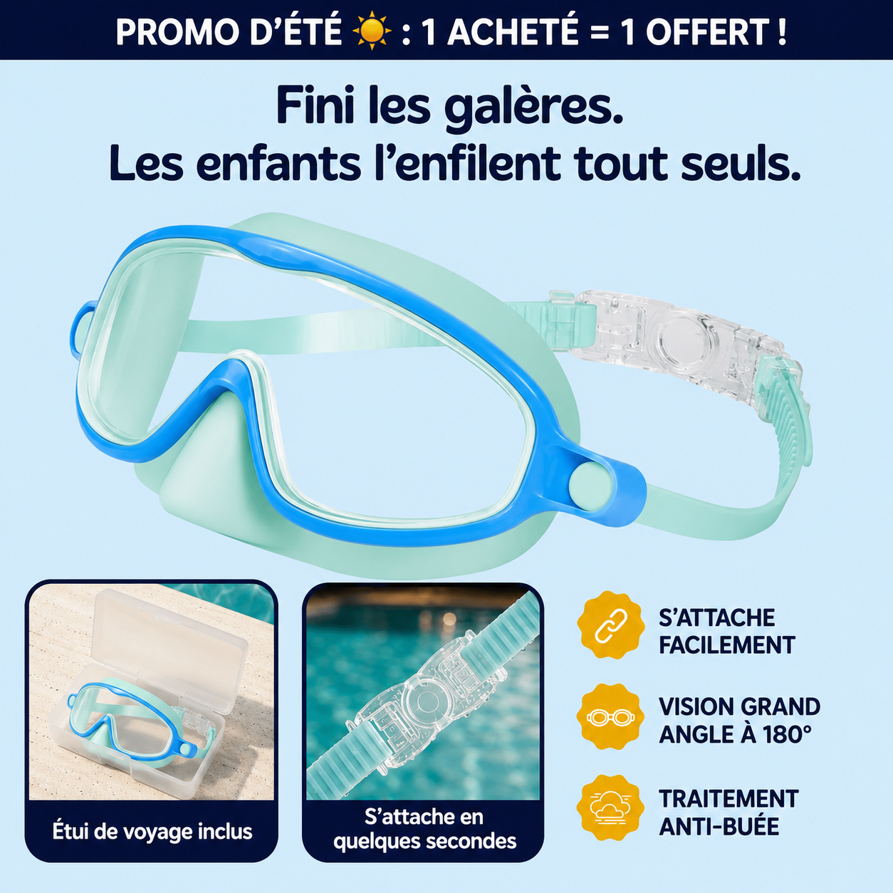 Lunettes de natation à clipser PureVita™