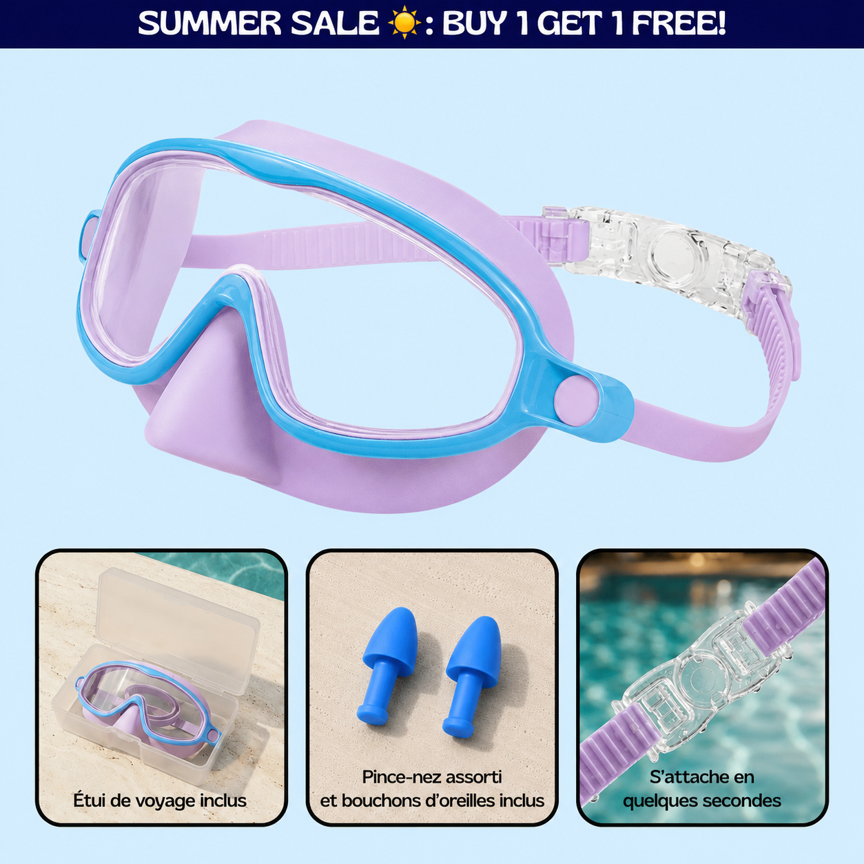 Lunettes de natation à clipser PureVita™
