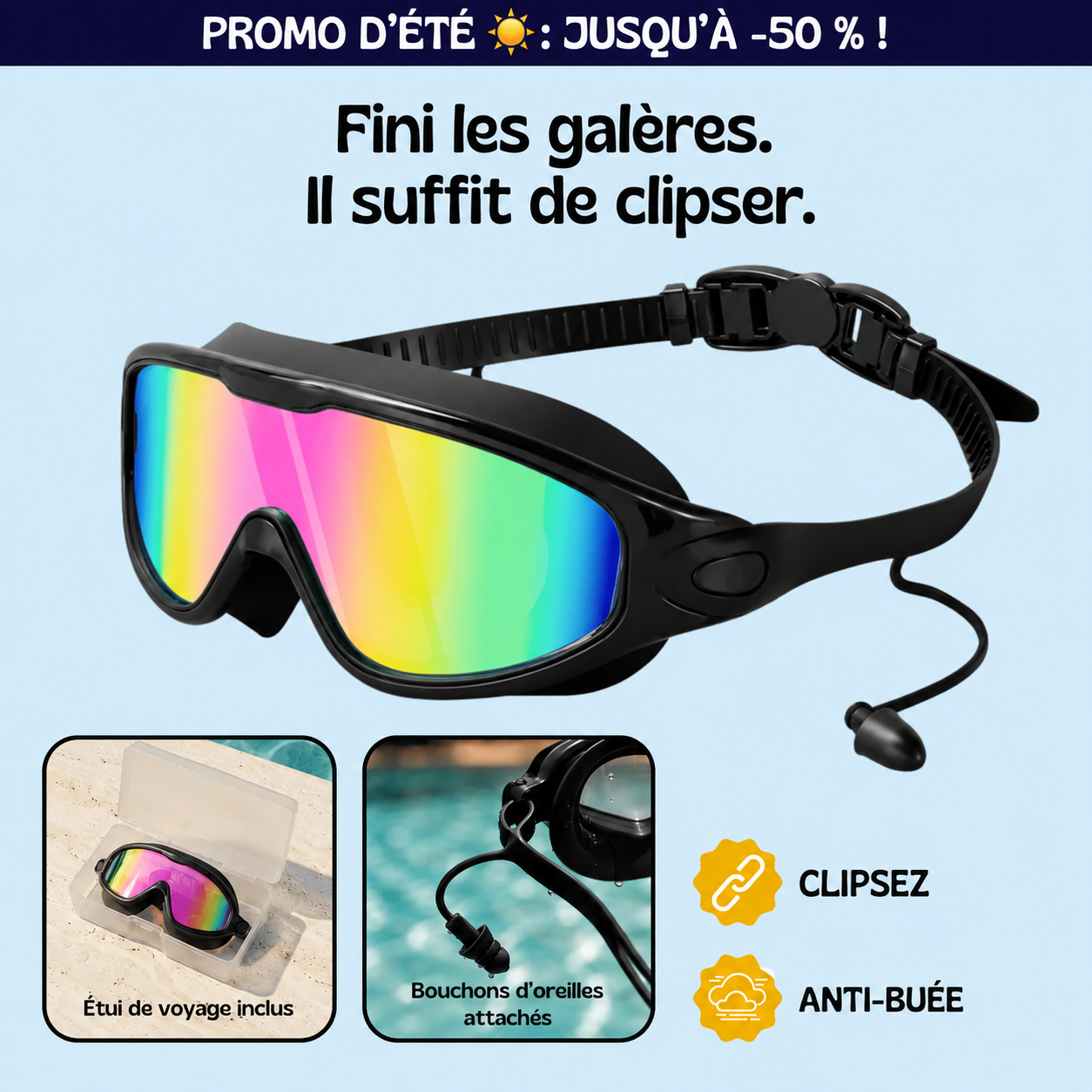 Lunettes de natation à clipser PureVita™