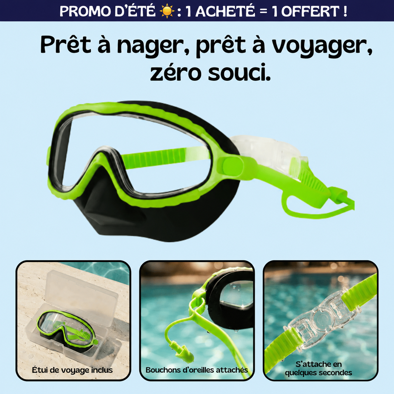 Lunettes de natation à clipser PureVita™
