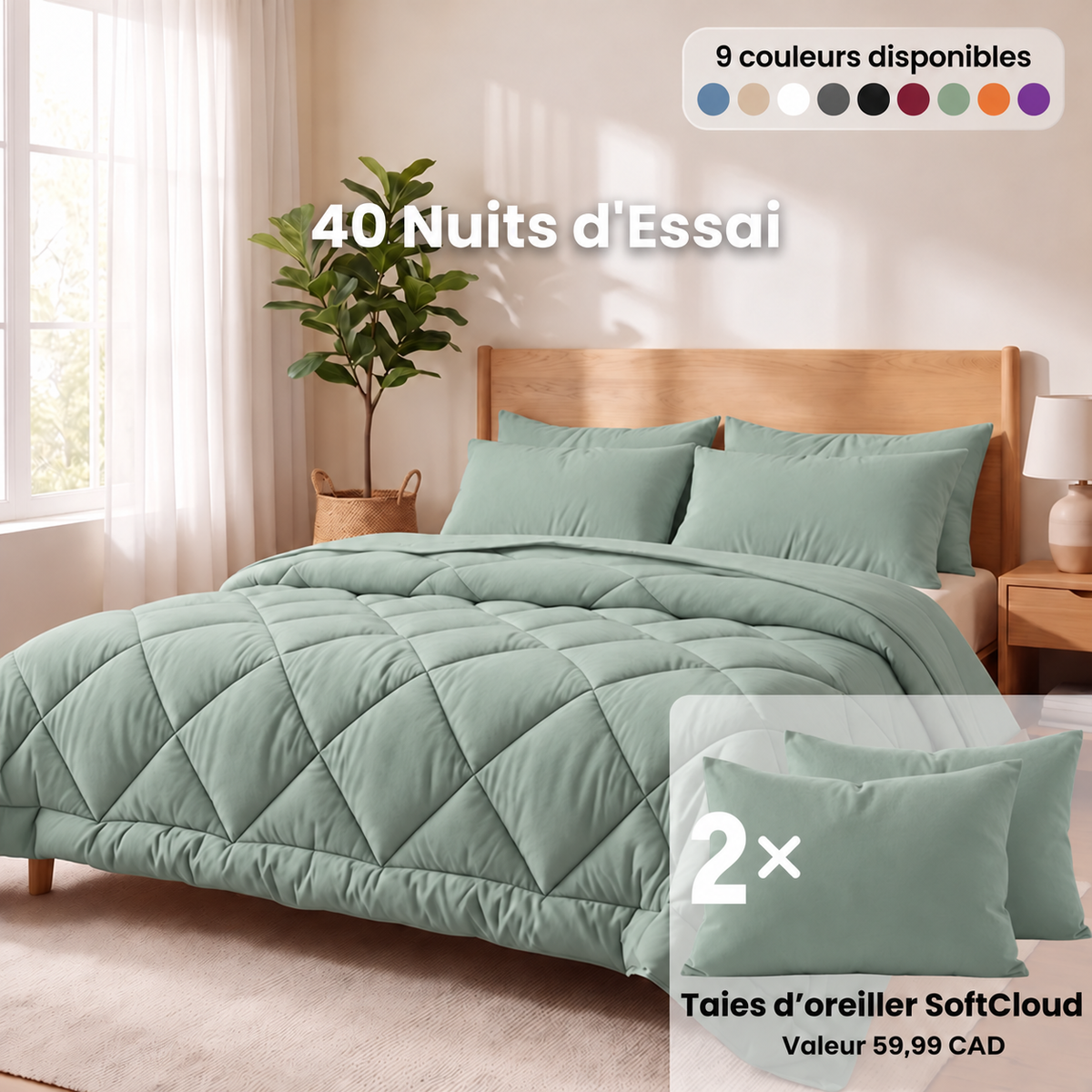 Couette EasySleep® 2 en 1 qui élimine le besoin de draps