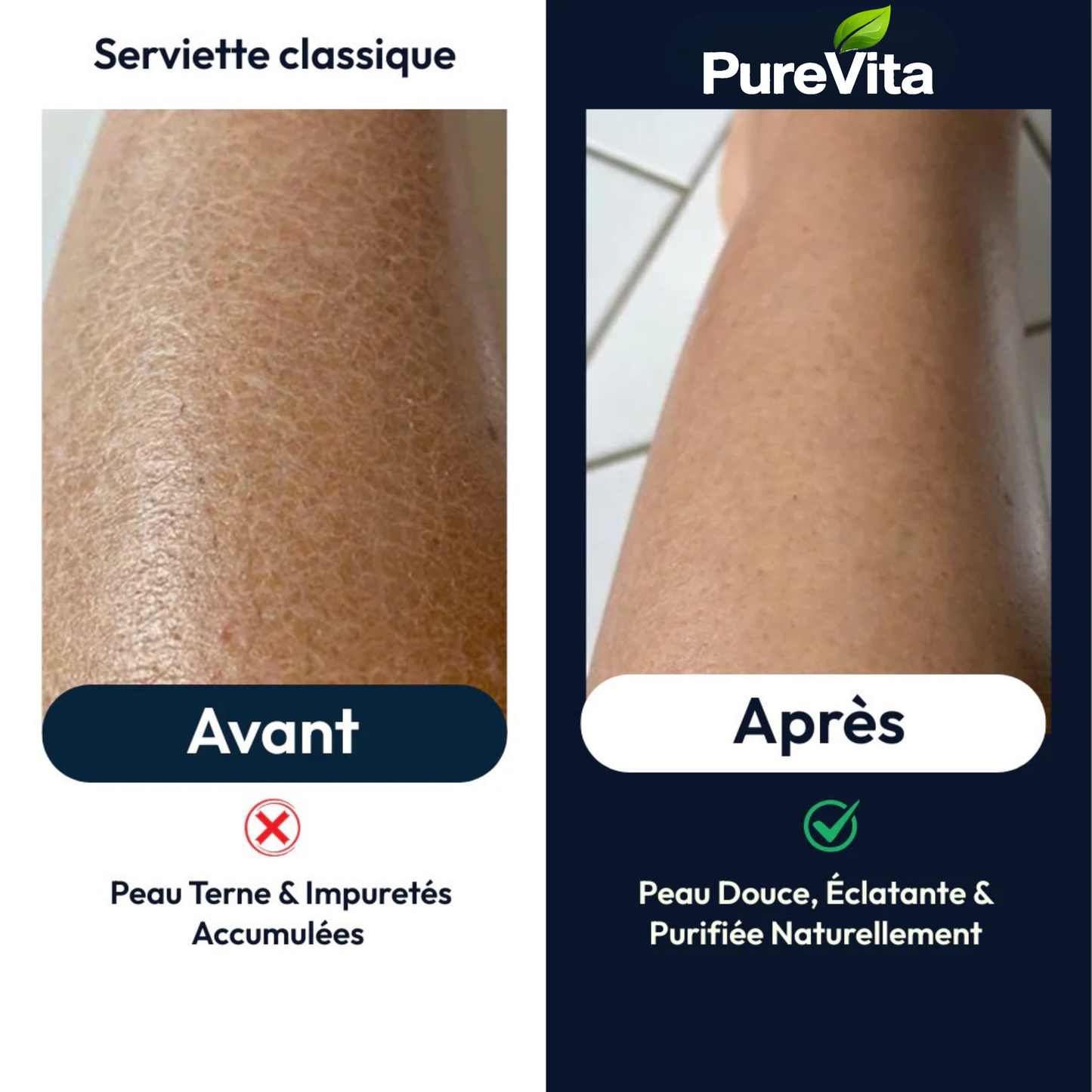 Serviette de douche exfoliante Purevita