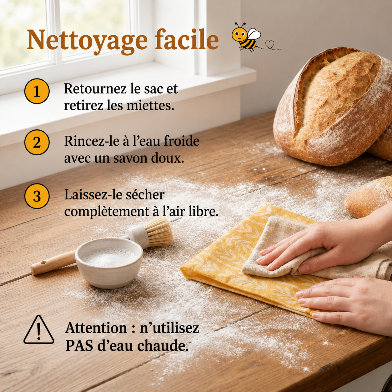 Un sac à pain qui conserve la fraîcheur de ton pain jusqu'à 3 fois plus longtemps